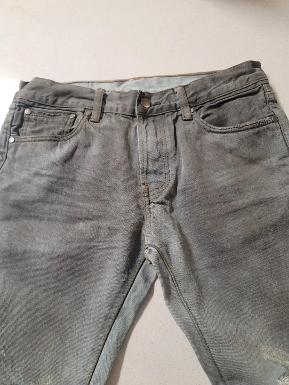 Dope Brand Distressed Designer Jeans Button Fly Size 30/31 Excellent Condition